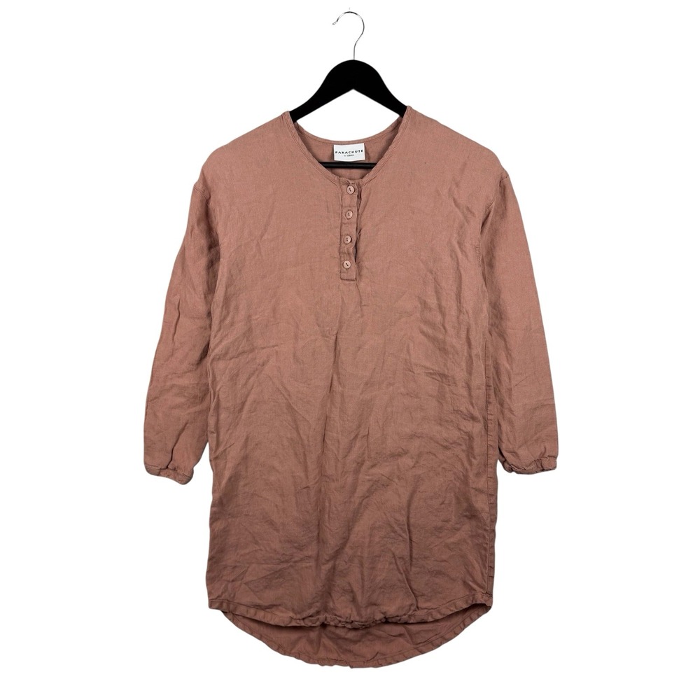 Parachute‎ 100% Linen Henley Shirt Clay Linen Sleep Dress Tunic Sz XS
